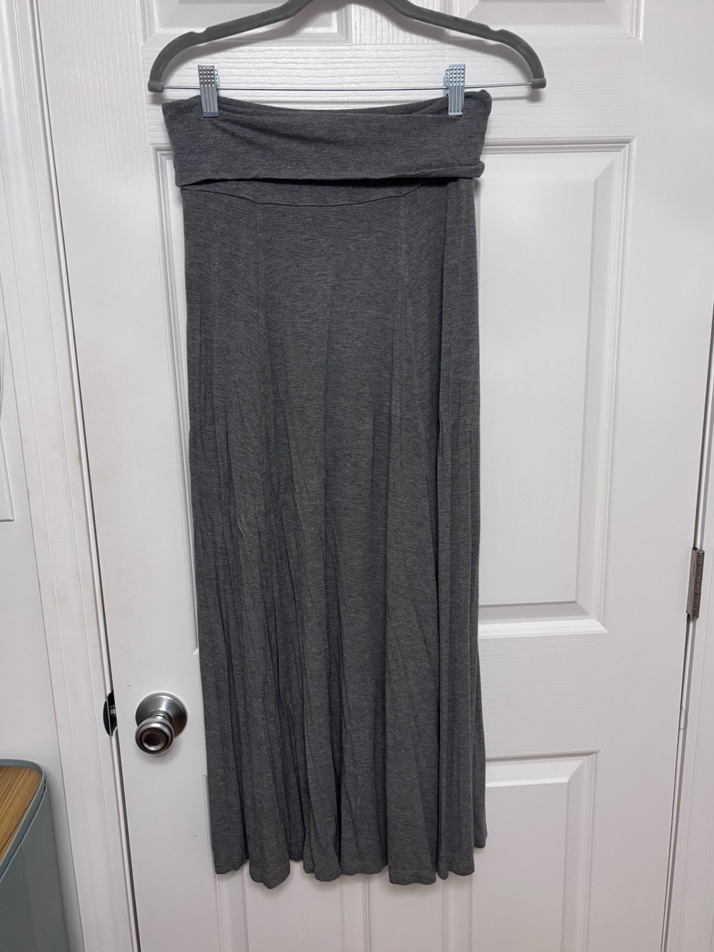 GAP Fold-Over Waist Maxi Skirt in Charcoal
